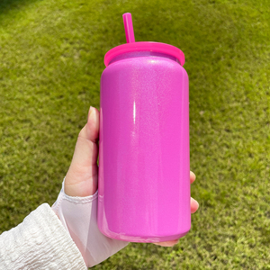 25 pz/case USA magazzino 16 oz in acciaio inossidabile scintillante bicchiere può tazze di birra boccale shimmer metallo birra può Tumbler con coperchi - Product Image 6