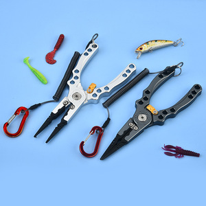 Alicates para señuelos de aleación de aluminio, 145g, herramienta de pesca multifuncional para quitar anzuelos, cortar líneas y crimpar alambres - Product Image 3