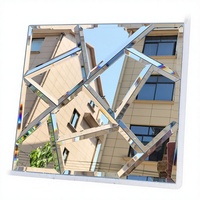 Mosaïque de miroir géométrique carrée de luxe Art Déco, carreaux de verre à bords biseautés, décoration murale, crédence de cuisine, salle de bain, décoration intérieure