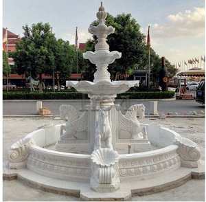 Fontaine d'eau en pierre de grande taille pour la décoration extérieure de la maison, du parc et du jardin, style européen, sculpture d'animal en marbre blanc - Product Image 5
