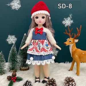 30CM Bjd muñecas Navidad Año Nuevo regalos conjunto <span class=keywords><strong>completo</strong></span> 1/6 <span class=keywords><strong>Anime</strong></span> Bjd con ropa de Navidad 23 articulaciones <span class=keywords><strong>cuerpo</strong></span> móvil niñas vestir Juguetes - Product Image 3