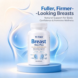 Capsules Breast Max Plus en marque privée pour des seins plus volumineux et plus fermes, complément végétalien OEM, 90 unités - Product Image 3