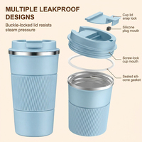 Gobelet isotherme en acier inoxydable de 12 oz, tasse de bureau avec couvercle anti-fuite, garde le café chaud/le thé glacé froid pendant 12 à 24 heures, portable