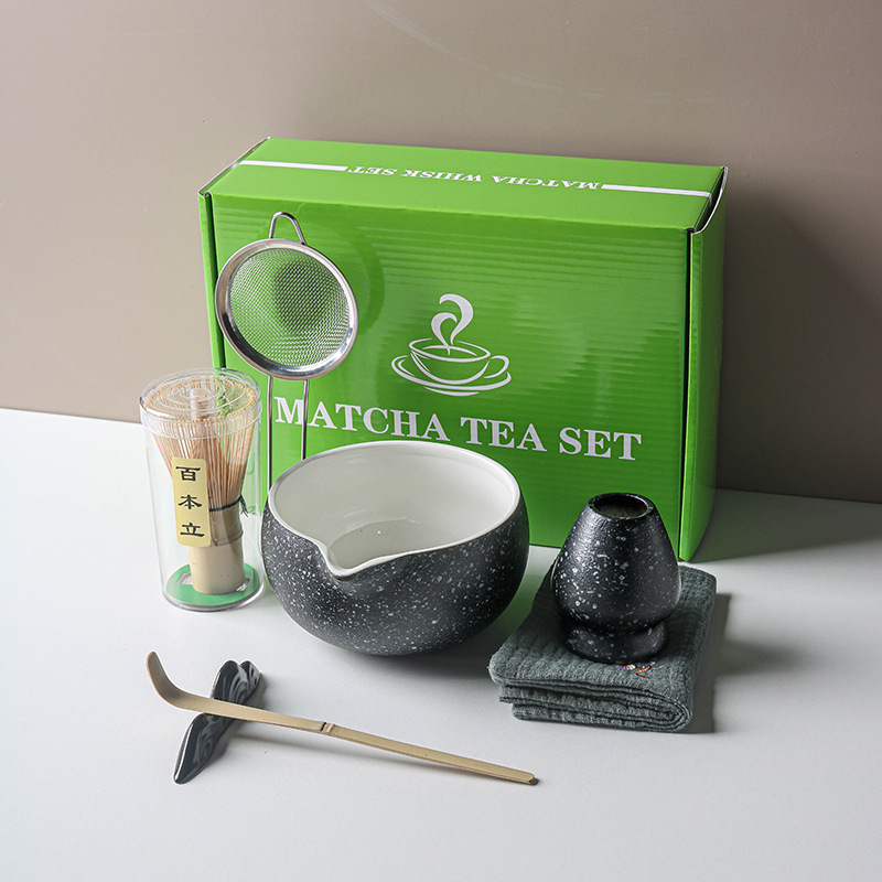 ZXL Matte Black Spray Dot No.3 Bowl 7-Piece Set with
