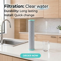 Bloc de charbon actif standard CTO de 5 à 20 pouces pour l'eau potable domestique, l'extérieur et l'hôtellerie