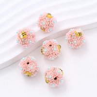 Boules de fleurs d'abeille en strass écologiques Selina Crystal 23 mm – Fournitures de bricolage pour stylos, chaînes de téléphone et décoration de vêtements
