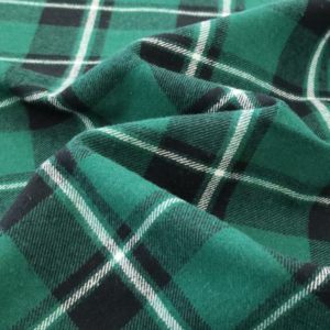 Vestido camisero a cuadros verde teñido con hilo de algodón, tela de franela ligera con patrón de cuadros recubiertos - Product Image 5