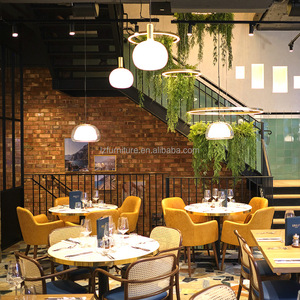 โต๊ะร้านอาหารทรงครึ่งวงกลมหินอ่อนพร้อมชุดเก้าอี้โซฟาสำหรับร้านอาหาร คาเฟ่ ร้านกาแฟ - Product Image 3