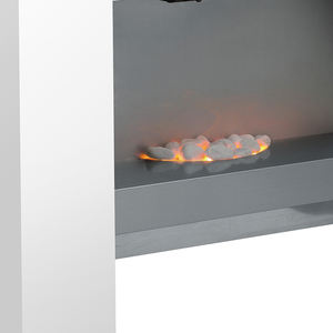 Cheminée électrique à effet de flamme avec galets blancs classiques, nouvelle technologie décorative, source de lumière LED, télécommande, 2000W, 20-40 m² - Product Image 2