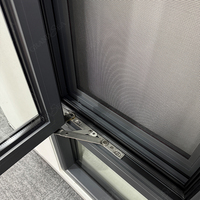 Ventanas de Aluminio Negro Personalizadas, Ventanas Arqueadas, Ventanas Abatibles de Doble Vidrio, Ventanas con Bisagras