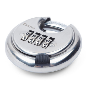 Tonyon Combination <b>Padlock</b> 70mm Round Stainless Steel 4-Digit Code Lock For Doors Windows Outdoor Use - Product Image 3