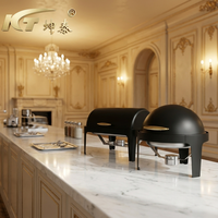 Chauffe-Plats Professionnels KUNTAI en Acier Inoxydable 9L – Ensemble Buffet Chafing Dish pour Traiteur, Équipement de Restauration à Alcool, Économique