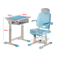 Nouvelle conception de mobilier scolaire pour la pause déjeuner des étudiants, bureau et chaise avec panier de rangement, réglable en hauteur, ensemble scolaire