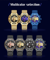 Personnalisez votre propre logo, montre à quartz Nibosi 2577 en acier inoxydable, montre de luxe avec aiguilles lumineuses, montre-bracelet pour homme, Reloj Homme Montre