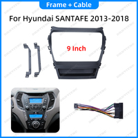 Marco embellecedor de panel para reproductor de DVD de coche 2Din, cubierta de estéreo, fascias de audio, compatible con Hyundai Santa Fe, accesorios automotrices, conector de cable