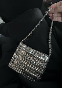 Pochette de <span class=keywords><strong>Soirée</strong></span> Cristal Transparent avec Strass Argentée, <span class=keywords><strong>Sac</strong></span> <span class=keywords><strong>à</strong></span> Bandoulière Chaîne pour Femme - Product Image 6