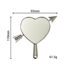 Cadeau de la Saint-Valentin, miroir à poignée <span class=keywords><strong>en</strong></span> forme de cœur avec logo personnalisé, souvenir promotionnel <span class=keywords><strong>en</strong></span> alliage de zinc, petit objet <span class=keywords><strong>en</strong></span> métal pour <span class=keywords><strong>couple</strong></span>, <span class=keywords><strong>voyage</strong></span>, artisanat pour femmes - Product Image 2