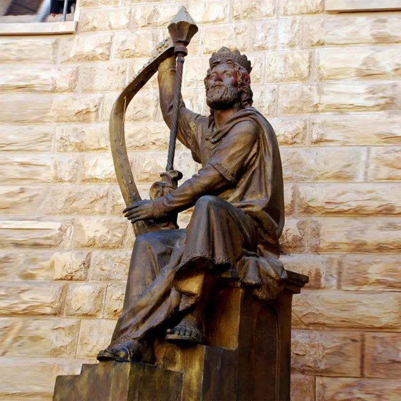 Jerusalém montagem rei david estátua fundida bronze tamanho vida rei de israel estátua escultura