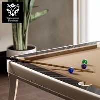 Table de billard moderne haut de gamme en bois avec finition en cuir, table de billard professionnelle pour la maison, les hôtels, les appartements, les salles de jeux, taille personnalisée