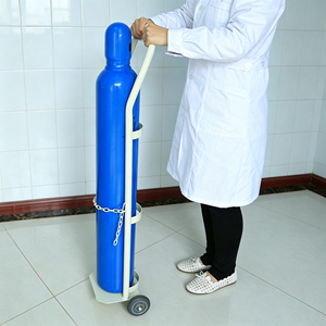 1. Chariot à roulettes en acier inoxydable de qualité médicale pour bouteille de gaz/oxygène avec roulettes silencieuses pour hôpital et clinique - Product Image 3