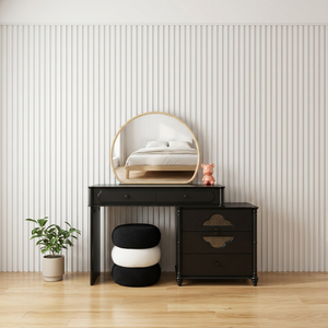 Modern Makeup <b>Vanity</b> <b>Table</b> with Lighted <b>Mirror</b> and Storage Drawers for Bedroom Furniture - Product Image 3