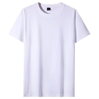 T-shirt en coton à manches courtes pour hommes et femmes, couleur unie, col rond, style simple, vente en gros