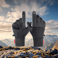 Gants de fitness d'hiver à écran tactile pour la course à pied, le cyclisme et le travail-Motif thermique antidérapant coupe-vent pour les scènes d'extérieur