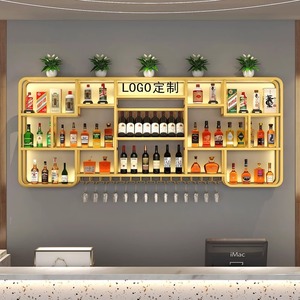 Aanpasbare Wandgemonteerde Bar Wijnrek Creatieve Lichtgevende Ijzeren Wijnkast Voor Restaurants - Product Image 5