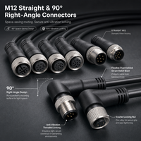 Connecteurs de câblage M12 XLR mâle/femelle à 2, 3, 4, 5, 6, 7, 8, 9 broches, étanches IP67/IP68, pour faisceaux de câbles et applications aviation circulaires