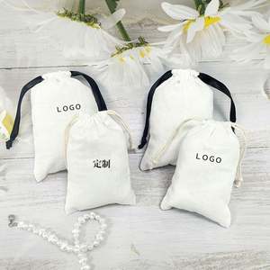 ถุงผ้าลินินใส่เครื่องประดับแบบมีเชือกผูก ขนาดเล็ก พิมพ์โลโก้ตามสั่ง สำหรับใส่ของขวัญ - Product Image 5