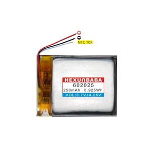 3,7 V 250mAh 602025 3 cables NTC 10K batería de polímero de iones de litio para reloj inteligente TWS auricular altavoz MP3 auricular T248 - Product Image 3