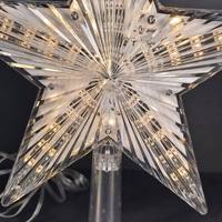 Kristall-facettierter LED-Stern als Baumspitze, 5-zackig, warmweiß beleuchtet, Weihnachtsbaum-Stern-Dekoration, EU-Stecker