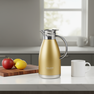 Shelavees Thermos in Acciaio Inox da 1,8L con Triplo Isolamento, Borraccia Promozionale Dorata - Product Image 2