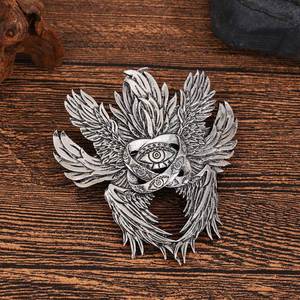 Pinza para el pelo gótica vikinga, pinza para el pelo de bruja pagana, pinza para el pelo de ángel, pinza para el pelo retro vikinga de ángel de seis alas, pinza para el pelo con ojo de Dios - Product Image 4