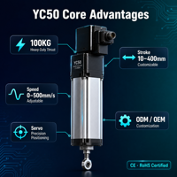 Cylindre servo-électrique industriel compact de haute précision, course de 400 mm, poussée de 100 kg, avec composants essentiels à vis à billes inclus