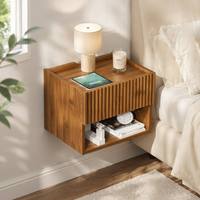 Table de chevet flottante moderne pour chambre à coucher, ensemble de 2, petits espaces, armoire murale, tiroir de rangement, couleur personnalisée, MDF