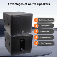 Meilleur amplificateur de sonorisation actif 2400W, système PA compact, son de scène extérieur, basses puissantes, enceintes DJ actives professionnelles de 18 pouces