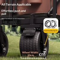 Carrito de Compras Plegable, Carrito de Picnic para Exteriores con 4 Ruedas, Barra de Arrastre, Mesa Metálica, Capacidad de Carga de 150 kg, XT TC-03