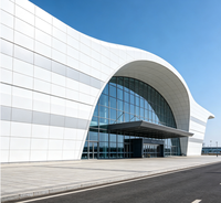 Panneau composite en aluminium 4 mm, revêtement PVDF, panneaux muraux en aluminium composite pour terminal aéroportuaire