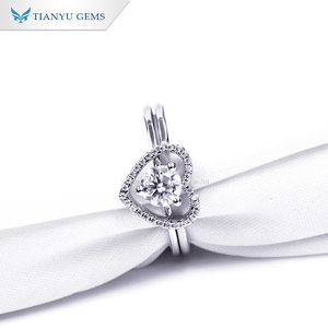 แหวนเงินแท้ Tianyu S925 ประดับโมอิสซาไนต์ 5.0 มม. ดีไซน์รูปหัวใจ 2 สี แหวนหมั้น/ขอแต่งงาน สำหรับวันวาเลนไทน์ - Product Image 3