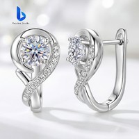 Feiner Schmuck 14K Gold Luxus Infinity Creolen 1CT Laborgezüchteter Diamant IGI-Zertifiziert für Damen Mädchen Diamantohrringe