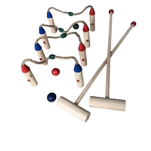Jeu de <span class=keywords><strong>croquet</strong></span> en bois de dessin animé pour pelouse, jardin, jeu de plein air pour enfants et divertissement familial - Product Image 1