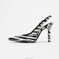 Escarpins à talons hauts imprimé zèbre pour femme, à bout pointu et bride arrière, style stiletto, pour soirée, mariage, chaussures de cérémonie, sexy et tendance