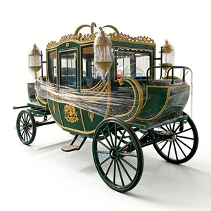 รถม้าไฟฟ้าสีเขียวประดับทองสำหรับงานแต่งงานและการเดินทางสุดหรู - Product Image 6