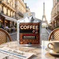 Sachet en aluminium alimentaire personnalisé à fond plat avec fermeture éclair pour gel énergétique, café liquide, lait, aliments pour animaux de compagnie, 5 ml, 10 ml