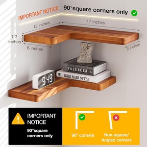 Wooden Wall Mounted <b>Rack</b> Three Tier Kitchen Spice Storage <b>Shelf</b> Brown Solid Wood Display <b>Rack</b> For Counter Corner Use - Product Image 3