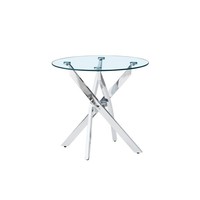 Nouvelle conception 2026 Quantité minimale de commande 30 pièces Style américain Meubles de salon Table à manger ronde en verre design moderne Table basse ronde