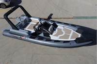 Meilleure vente Bateau pneumatique à coque rigide double en fibre de verre de 7,6 m (25 pieds) pour la pêche, le rafting, le yacht de luxe