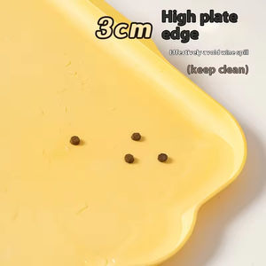 Grande gamelle spéciale en plastique pour animaux de compagnie, imperméable et antidérapante, avec tapis de repas à motif uni pour chiens et chats - Product Image 3