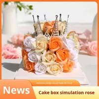 Bouquet de roses en savon élégant, emballage cadeau pour Noël, la Saint-Valentin, la remise des diplômes, le Nouvel An, Pâques, la fête des mères, Halloween
